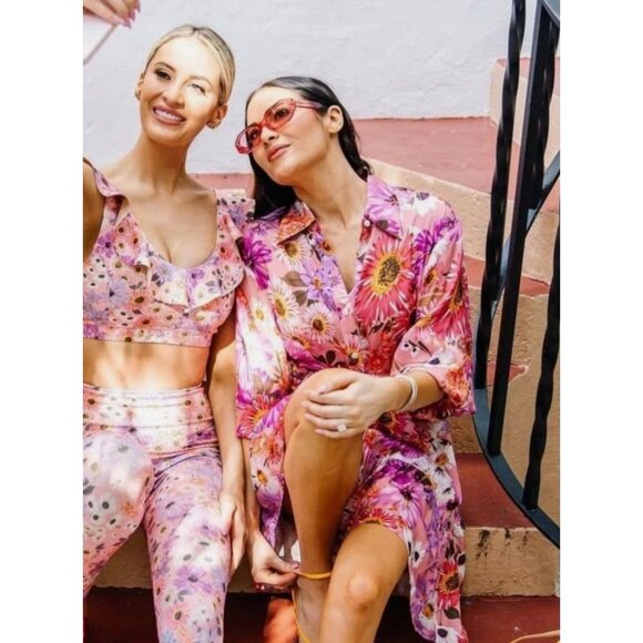 Rachel Parcell Belted Floral Long Sleeve Tiered Shirtdress Botanical Floral 4 - Picture 6 of 16